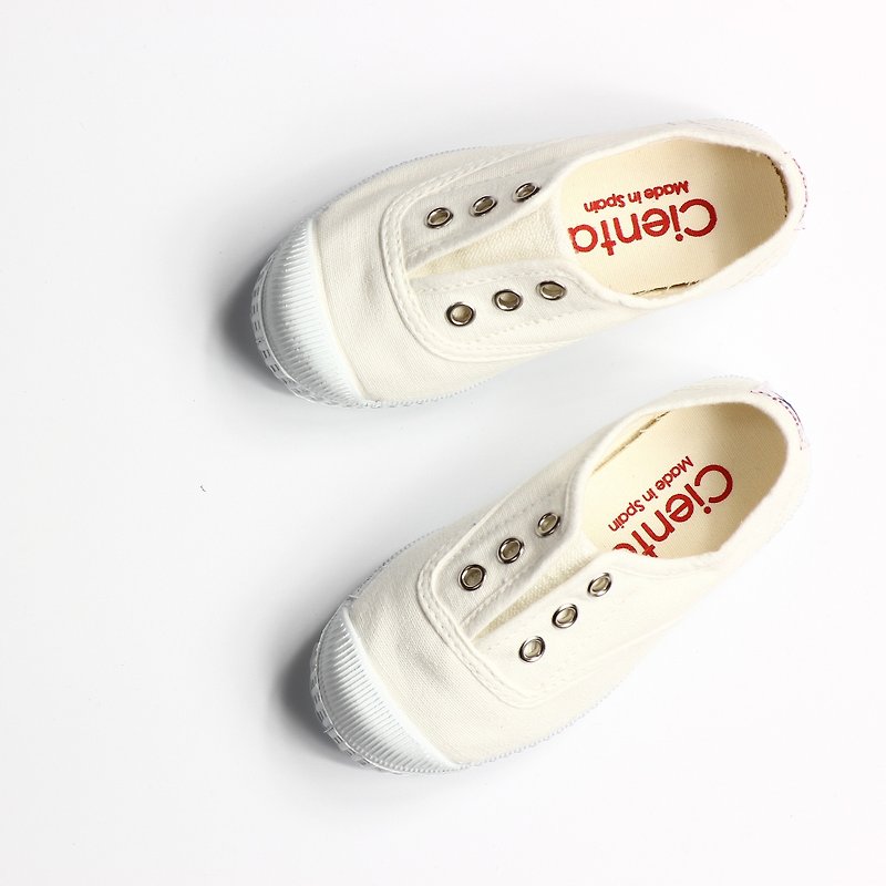 西班牙國民帆布鞋 CIENTA 大人尺寸 白色 香香鞋 70997 05 - 女款休閒鞋 - 棉．麻 白色