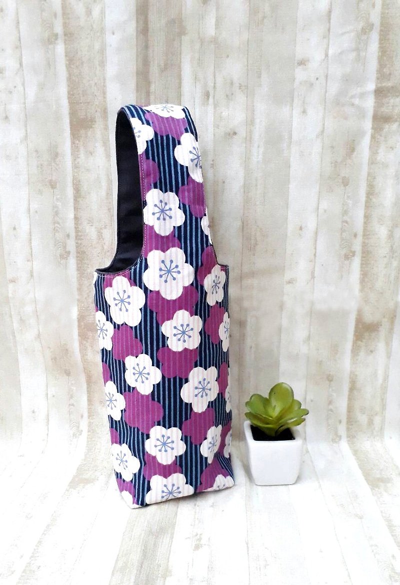 [Iceba Cup. Beverage Bag] 316.304 Stainless Steel Bottle Applicable - Purple Cherry Blossom - Beverage Holders & Bags - Cotton & Hemp Purple
