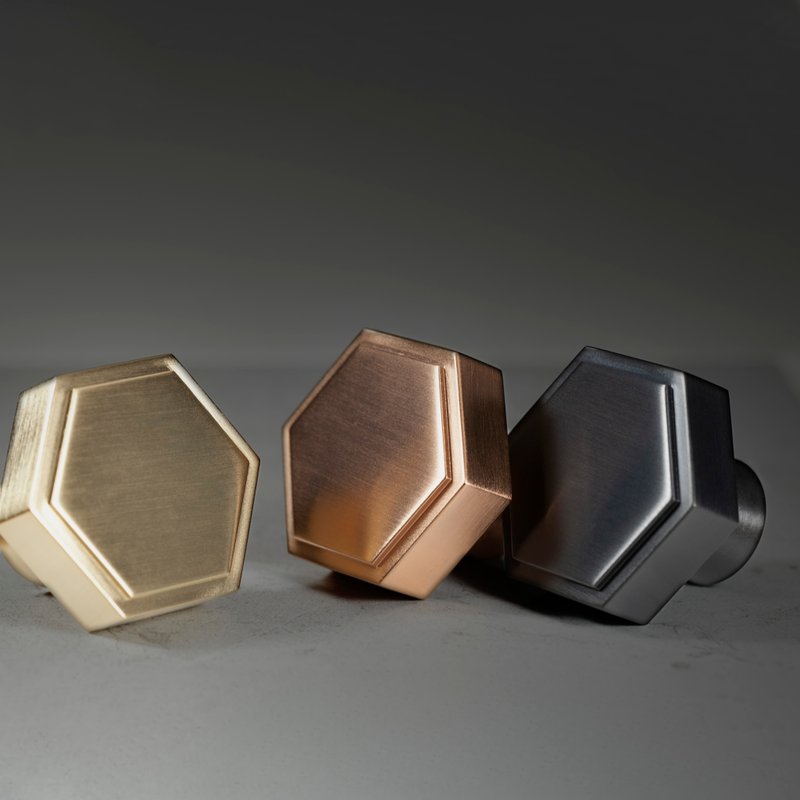 golden parade [hexagonal double layer] Bronze single point handle - อื่นๆ - ทองแดงทองเหลือง 