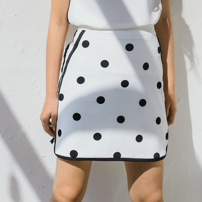 Chic Polka Dot Skirt - Black - Skirts - Paper White
