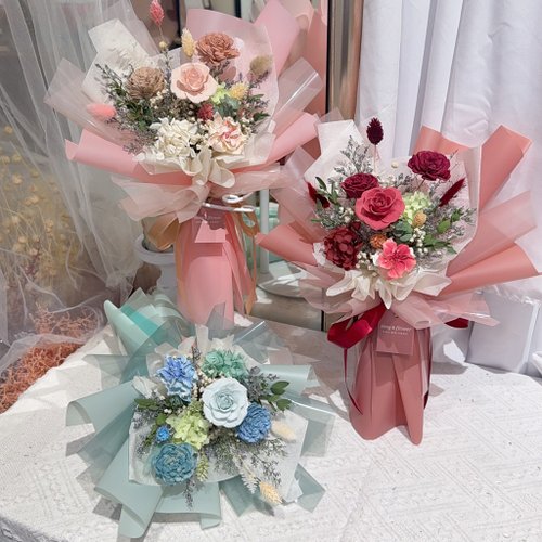 Feng & Flower 乾燥花/蠟燭/花藝設計 FengFlower 【永生玫瑰乾燥花束(小)】乾燥花/永生花/畢業花束