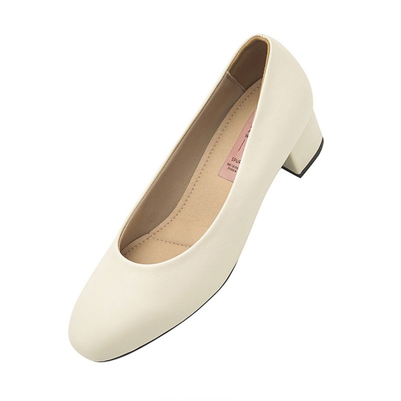 PRE-ORDER SPUR 簡約高跟鞋 Daily Shoes QA5574 (Ivory) - 女款皮鞋 - 其他材質 