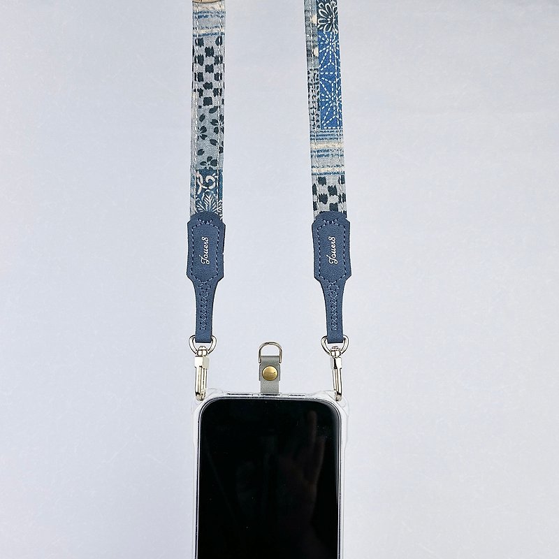 Double Buckle Strap - Comfortable 1.8cm - Misty Blue - Blue Calm - Classic Restrained (fog blue leather label) - Lanyards & Straps - Other Materials Multicolor