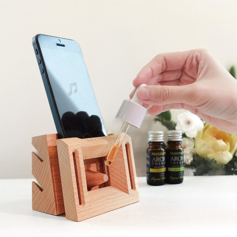 架美聲 原木手機座 | 優木良品 | 發明專利 | 手工製作_山毛櫸 - 野餐墊/露營用品 - 木頭 咖啡色