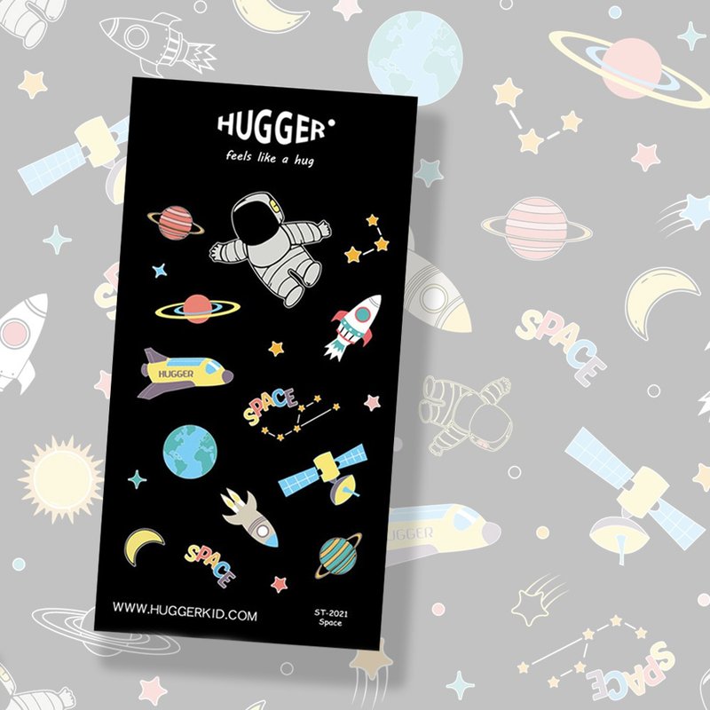 HUGGER cut-type sticker pattern-outer space universe planet space waterproof self-adhesive sticker - สติกเกอร์ - วัสดุกันนำ้ สีดำ