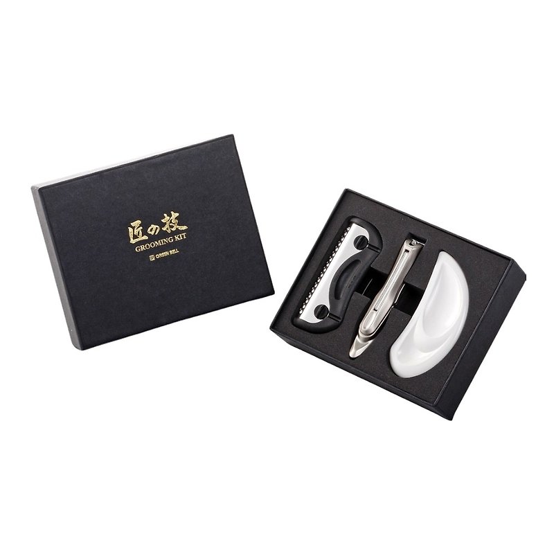 Japanese Green Bell Craftsman's Skill Nail File & Forged Steel Nail Clipper & Pediatric Scraper Gift Set (G-3111) - Other - Stainless Steel 