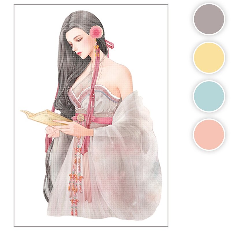 GaHyun (4colors) 46 (honne market) person sticker girl sticker blackraccoon - 貼紙 - 紙 