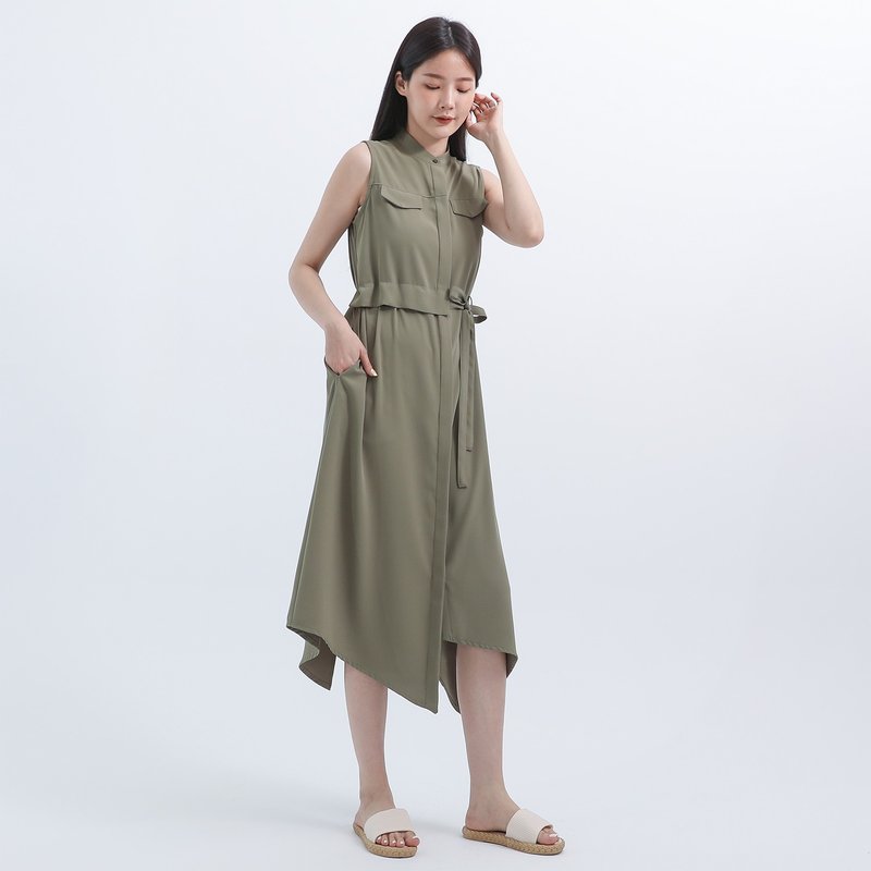 Relativity_ 非対称のドレス_くちばし - ワンピース - ポリエステル グリーン