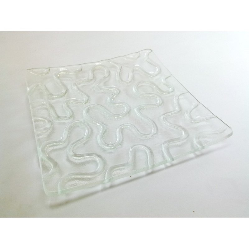 アイコン湾曲したガラス板（40×40センチメートル） -  75031 - 小皿 - ガラス ホワイト