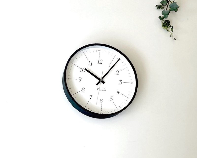 KATOMOKU plywood clock 18 黑色 (km-110BK) 掛鐘 日本製造 - 時鐘/鬧鐘 - 木頭 