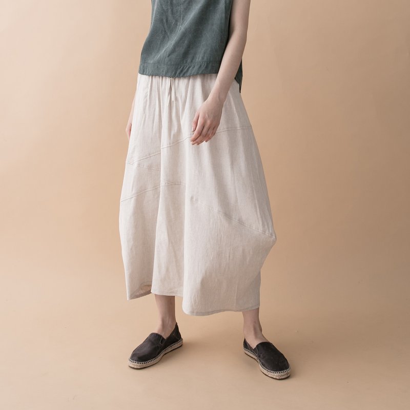 Diamond structured skirt - Beige - Skirts - Cotton & Hemp Khaki