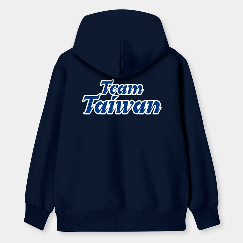 [In stock - pattern on the back] Team Taiwan Unisex Cotton Hat T - เสื้อฮู้ด - ผ้าฝ้าย/ผ้าลินิน สีน้ำเงิน