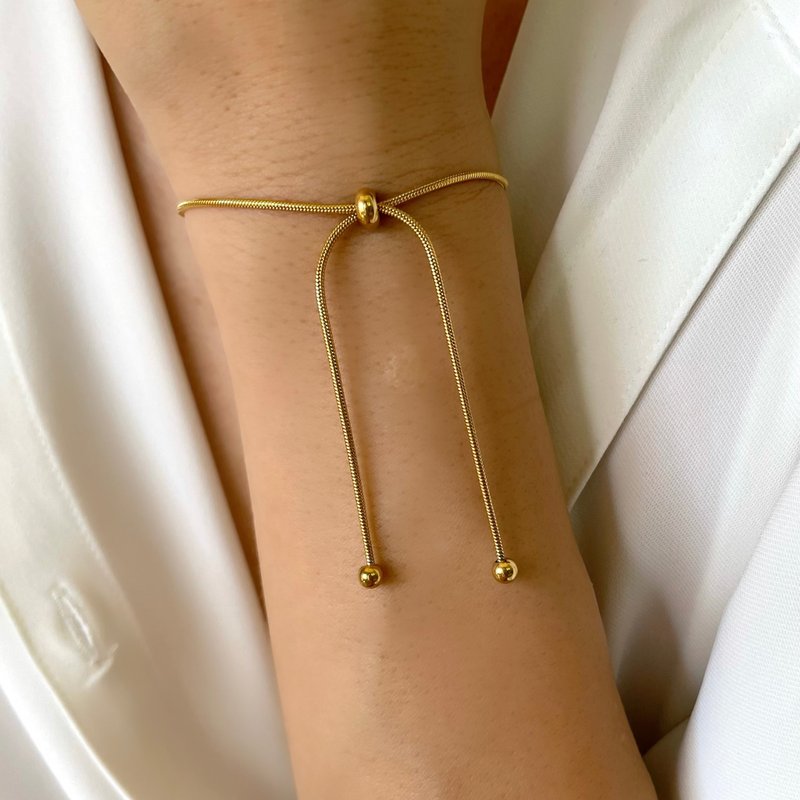 金屬防過敏免洗 OK 絲帶蛇鏈不鏽鋼手鍊 316L 手術不鏽鋼 - 手鍊/手環 - 不鏽鋼 金色