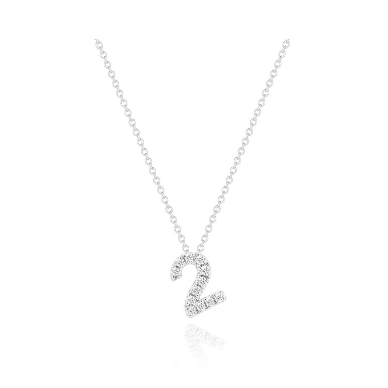 2-Number Necklace | 14K Gold Real Diamond Necklace - สร้อยคอ - เพชร 