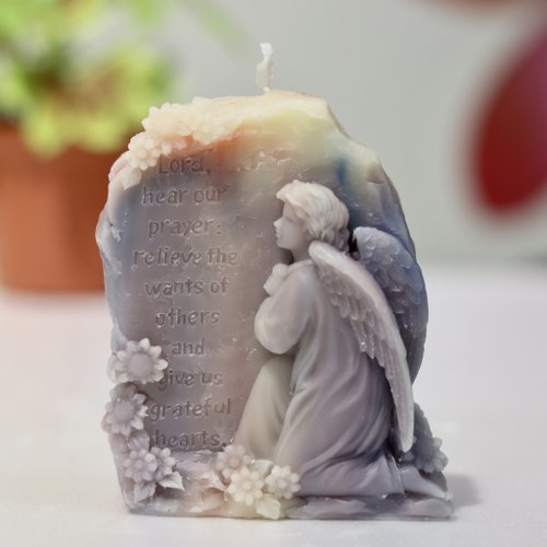 創藝皂學 手工皂 擴香石 香氛 臺灣原創 在地製造 祈禱系列蠟燭之三 天然精油椰子蜜蠟 精美雕刻 手工製作天然蠟燭