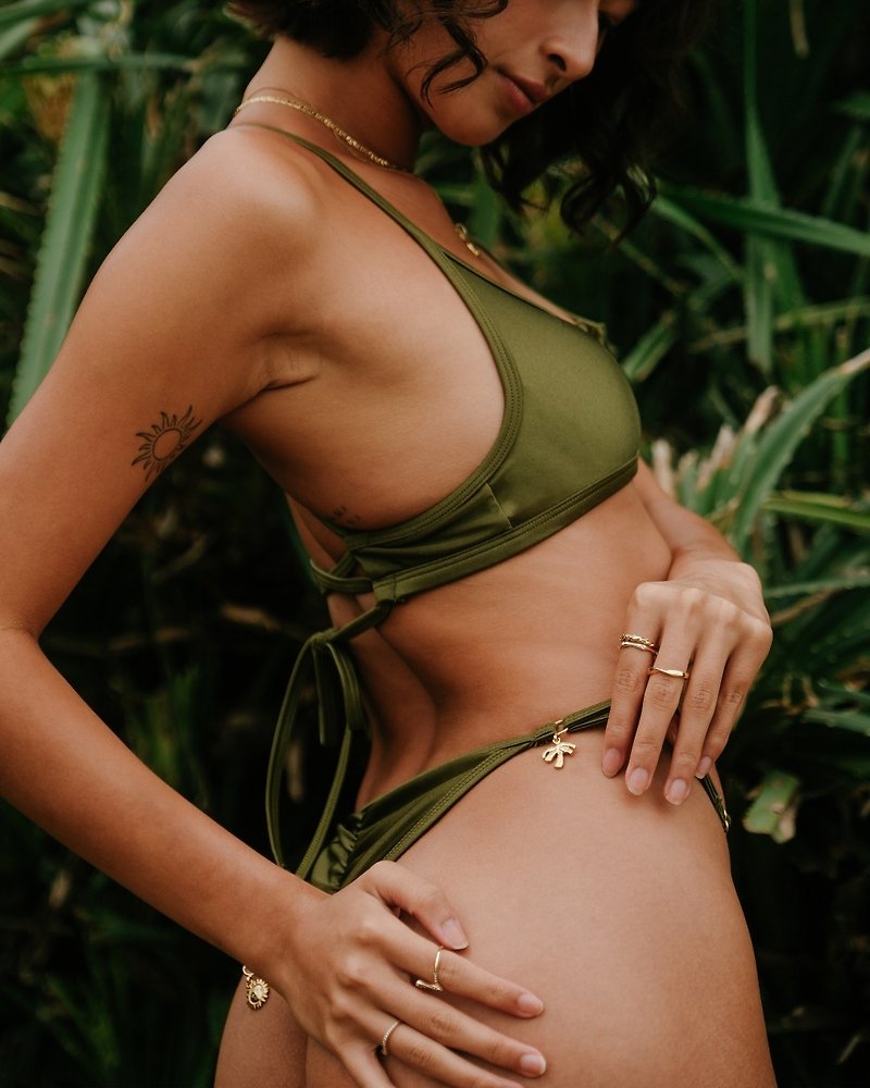 Paula Bottom | olive green | lower body - Women's Swimwear - Polyester Green