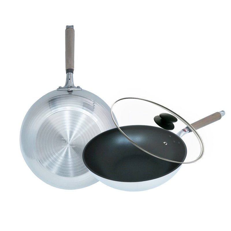 【Hokua, Hokua, Japan】Non-stick pan (with lid) -24/26/28/30cm - เครื่องครัว - อลูมิเนียมอัลลอยด์ สีเงิน