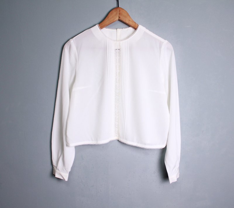 FOAK vintage / white / openwork lace white shirt - Women's Tops - Other Materials 
