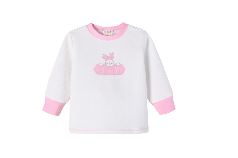寶貝睡衣 家居服 秋冬首選 1-5歲 開心小兔子 - 居家服/睡衣 - 棉．麻 粉紅色