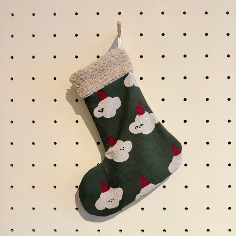 クリスマスソックス 手作りクリスマスソックス 韓国生地 クリスマスオーナメント - その他 - コットン・麻 グリーン