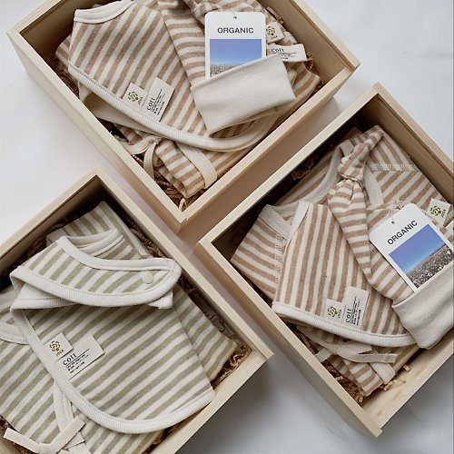 Ooyii吾憶 【cott organics】日本有機棉新生兒三件組-蝴蝶衣