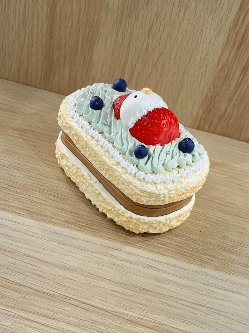 【玫泥手作】聖誕雪人達克瓦茲造型飾品/隱眼收納盒 - 居家收納/收納盒/儲物盒 - 黏土 卡其色