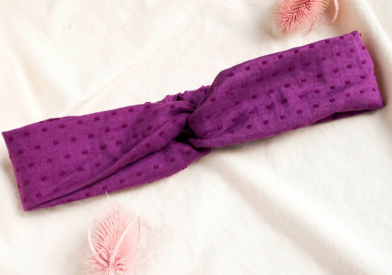 Valentines Gift- Purple Cotton Headband - Headbands - Cotton & Hemp Purple