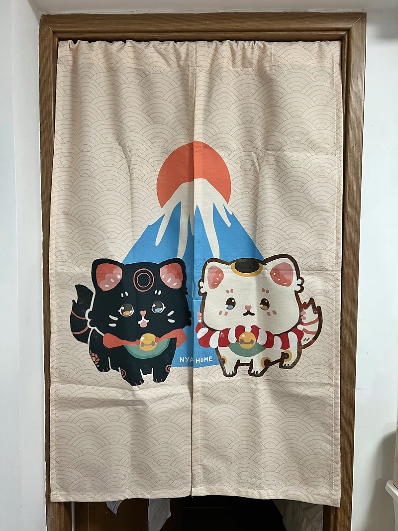 Fuji lynx nore curtain - ม่านและป้ายประตู - ผ้าฝ้าย/ผ้าลินิน ขาว