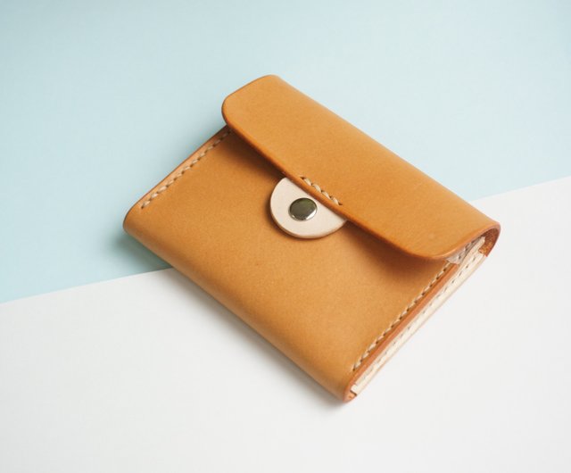 Yellow brown satiety business card holder wallet coin purse card