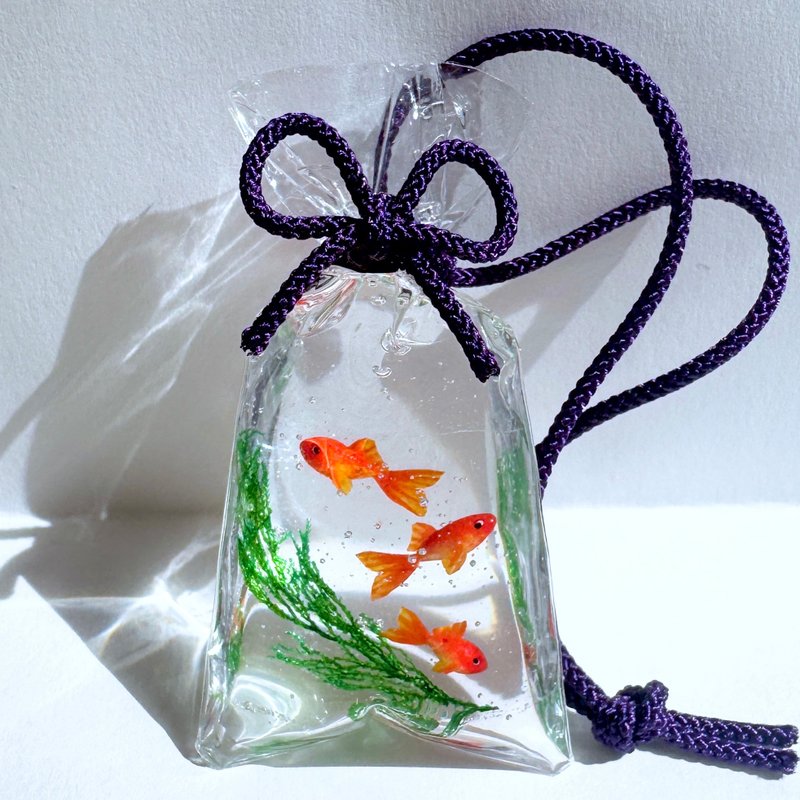 縁日の金魚袋　キーホルダー　ミニチュア - 吊飾 - 樹脂 