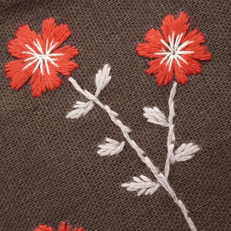 高級手工刺繡-眼鏡收納袋 - 化妝包/收納袋 - 棉．麻 咖啡色