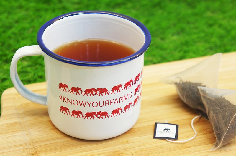 #KNOWYOURFARM Red Elephant Steel Cup (Enamel Cup / Mug) / With Bag - Mugs - Enamel Red