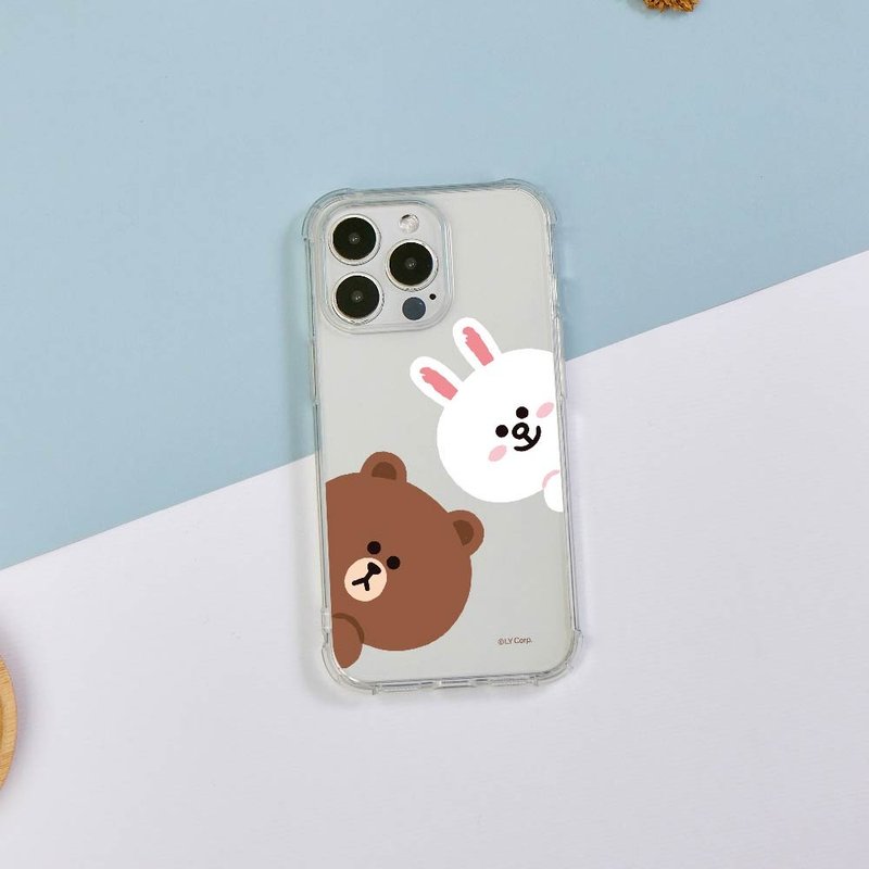 LINE FRIENDS經典-可愛探頭全氣囊防摔iPhone手機殼 - 手機殼/手機套 - 矽膠 多色