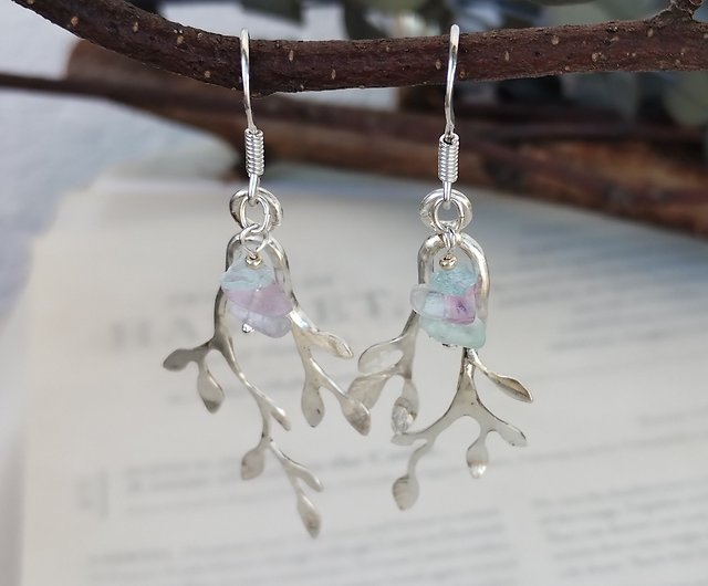 Branches and leaves that sway in the wind Silver 950 - Shop