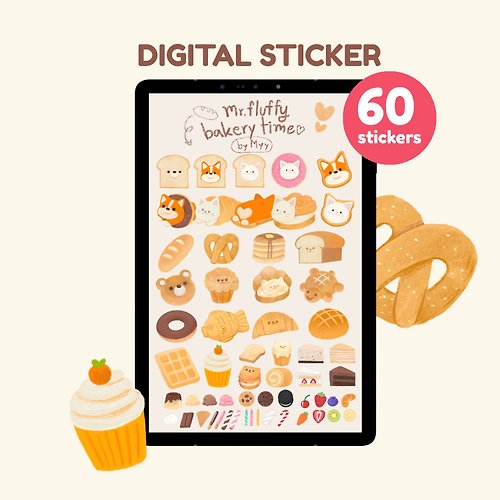 myy279 digital sticker | mr. fluffy bakery time