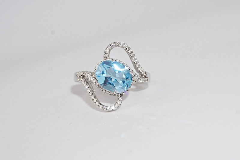 Natural Topaz Ring Sterling Silver 925. - General Rings - Sterling Silver Blue