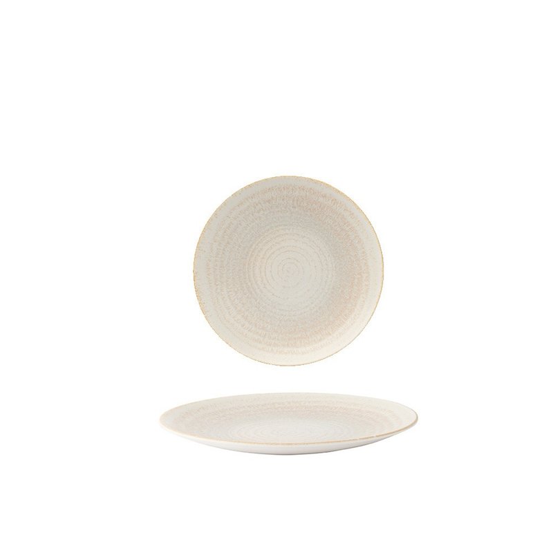 ECO Earth Series-21CM Snack Plate-Pearl White - จานและถาด - เครื่องลายคราม ขาว