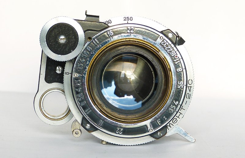 Industar-24 3.5/105 KMZ USSR中判フォーマットを備えたMoscow-5のMoment-24Cシャッター - カメラ - その他の素材 ブラック