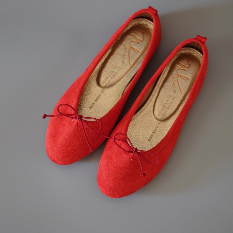 Gloves Ballet (酡紅) Crimson 超柔版 | WL - 娃娃鞋/平底鞋 - 棉．麻 紅色