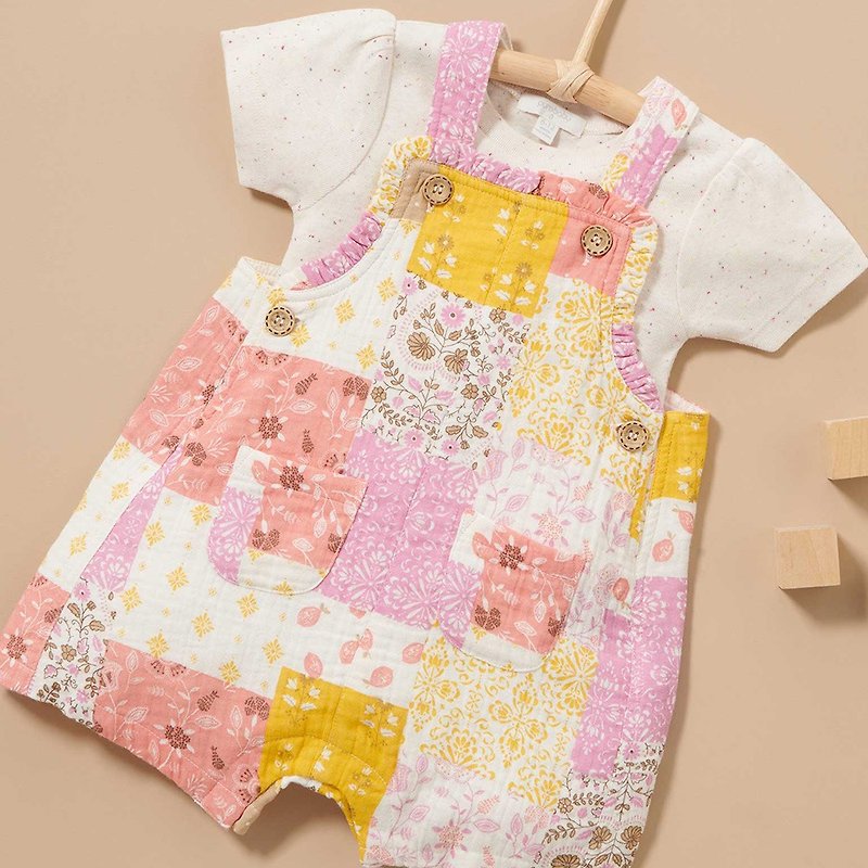 Australian Purebaby organic cotton baby sling jumpsuit/newborn onesies suit patchwork printing - ชุดทั้งตัว - ผ้าฝ้าย/ผ้าลินิน 
