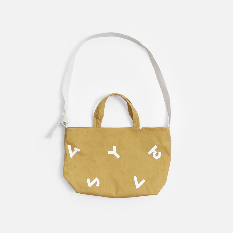 Phonetic Symbol Dual-Purpose Canvas Bag-Coffee Color - Messenger Bags & Sling Bags - Other Materials Yellow