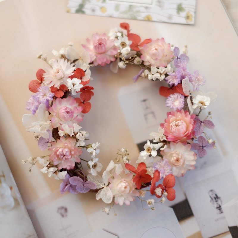 Unfinished | Sunrise Mini Garden Dry Flower Wreaths Props Props Wall Decorations Gifts Gifts Wedding Arrangements Office Small Objects Hydrangea Home Spot - ตกแต่งต้นไม้ - พืช/ดอกไม้ 