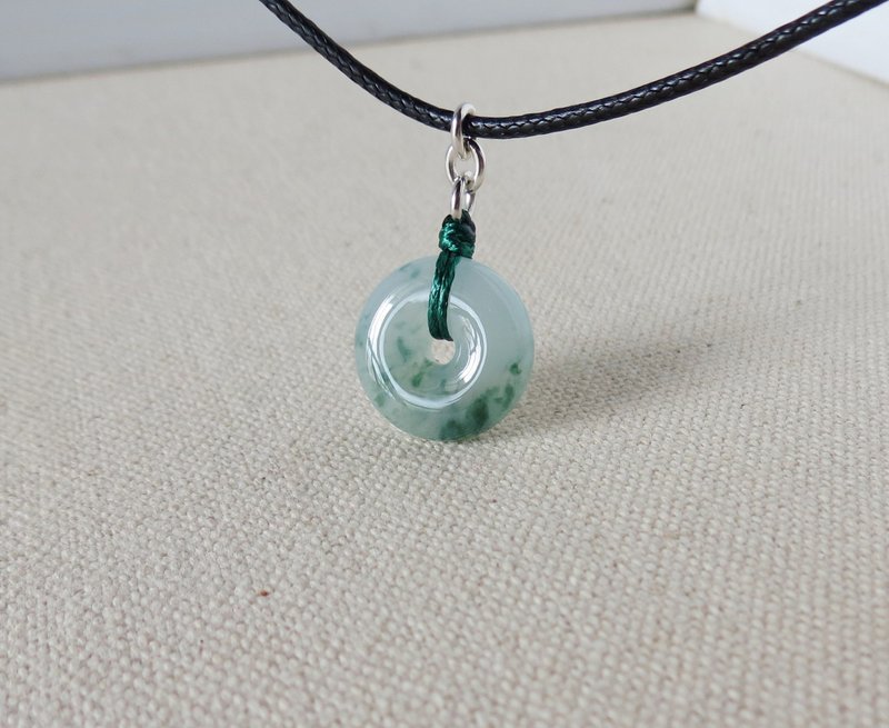 [Vajra Knot] [Safety and Good Luck] Ice Floating Flower Jade Korean Wax Thread Necklace NB02 to ward off evil spirits in this year of your life - Necklaces - Gemstone Multicolor