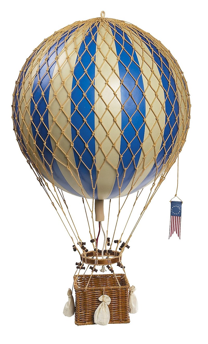 Authentic Models Hot Air Balloon Ornament (Royal Airlines / Blue) - Items for Display - Other Materials Blue