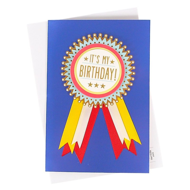 I wish you a happy day with a pin medal [Hallmark-Signature Birthday Wishes] - Cards & Postcards - Paper Multicolor