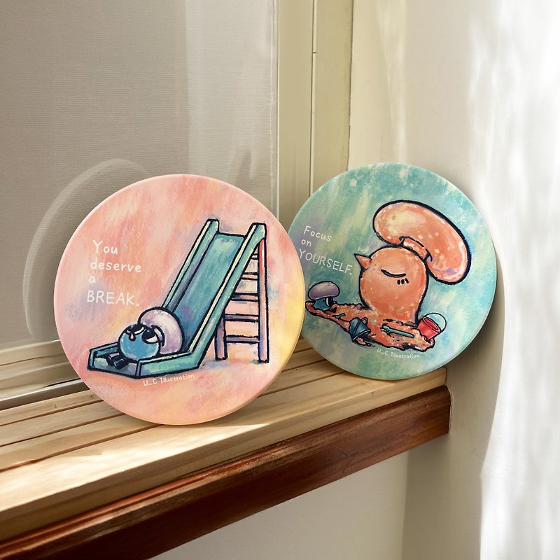 Gubi Park Series-Ceramic Coasters - Coasters - Pottery Pink