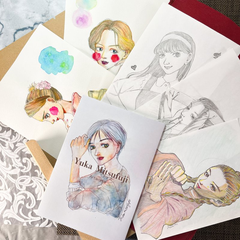 Premium Art Lover's Gift Bundle , Handpainted Manga Art Set from Japan #02 - Photography Collections - Paper 