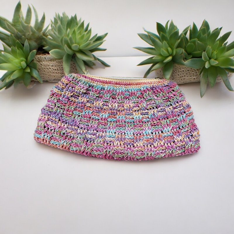 Crochet bag - Messenger Bags & Sling Bags - Cotton & Hemp Multicolor