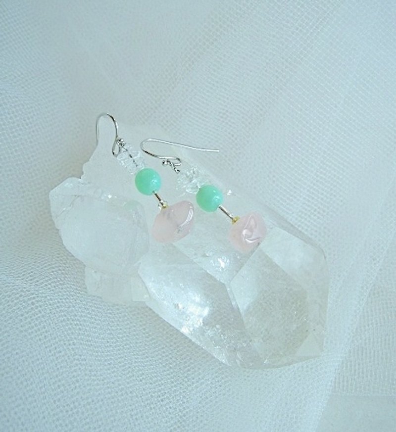 Composition earrings 3 - Earrings & Clip-ons - Gemstone Pink