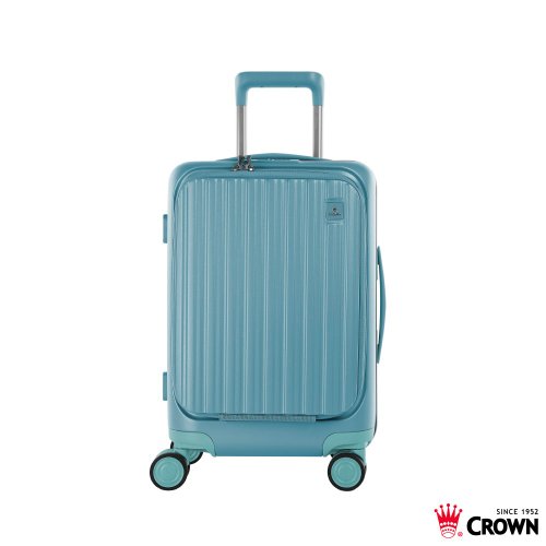 CROWN 皇冠行李箱 【CROWN】21吋 BOXY 前開框架拉桿箱 登機箱 鼠草綠色